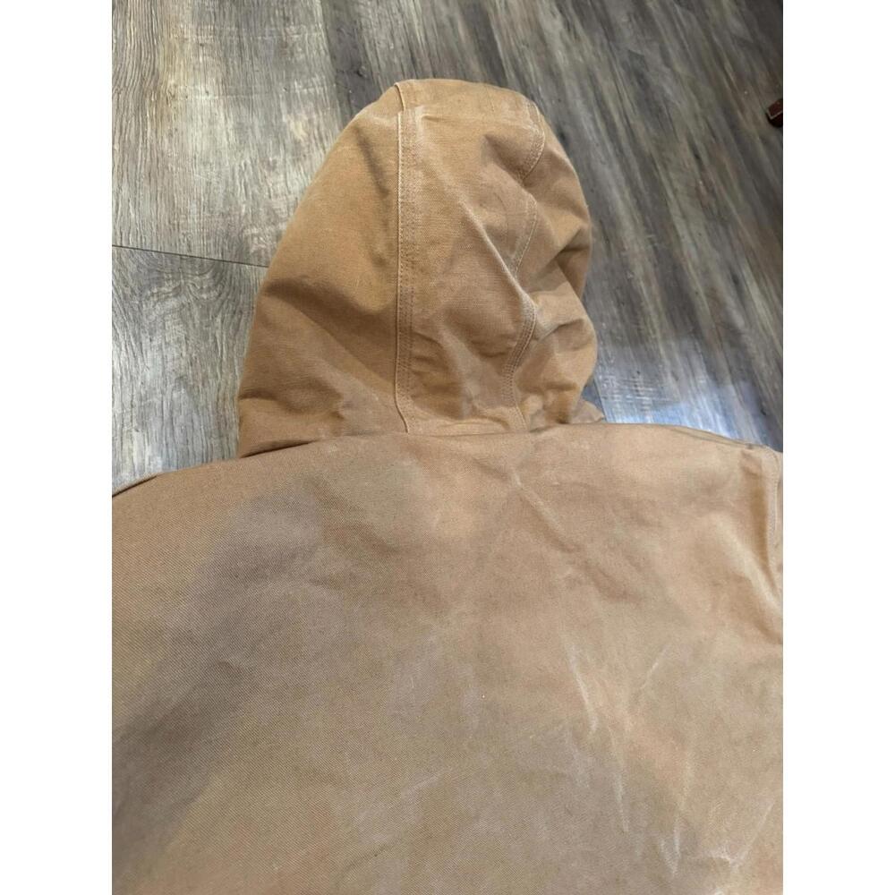 Carhartt Canvas Quilted  Lined Hooded Jacket Men’s XL Tan Brown Heavy Weight - Picture 6 of 7
